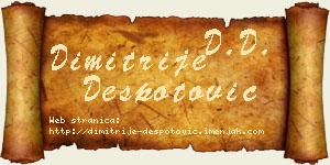 Dimitrije Despotović vizit kartica